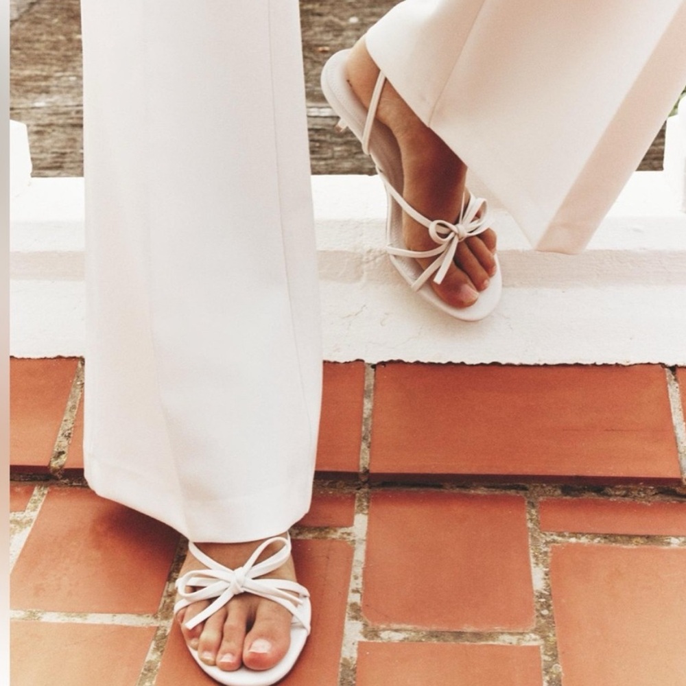NWOT ZARA Elegant White Strappy Sandals🐩 - Picture 2 of 5